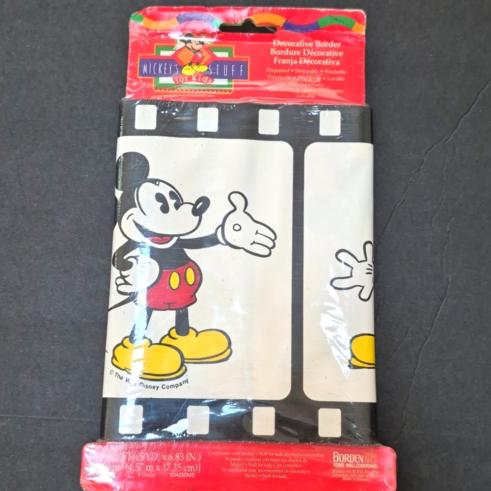 Vintage Mickey Mouse Disney Decorative Wallpaper Boarder 90s Y2K